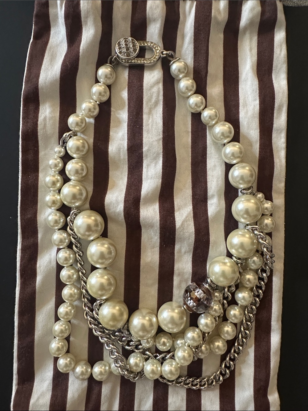 Henri Bendel Pearl and Chain Necklace